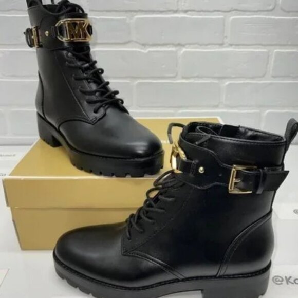 Michael Kors Kincaid Leather Zip Combat Boot - size 6M - NEW - Picture 1 of 16